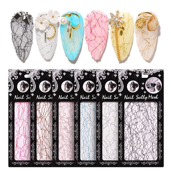 8 colors mesh nail stickers gold silver net line tape decal 3d grids sticker holo adhesive silk foil nail art decorations set, Black
8 colors mesh nail stickers gold silver net line tape decal 3d grids sticker holo adhesive silk foil nail art decorations set, Black