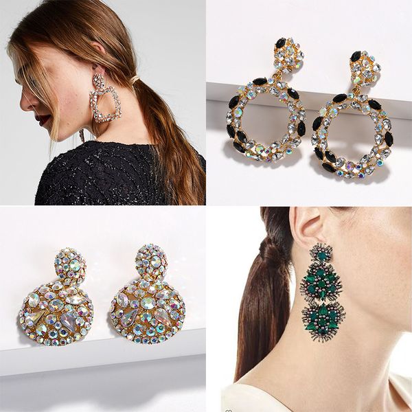 new fashion designer exaggerated vintage geometry round circular diamond colorful rhinestone crystal pendant stud earrings for women girls, Golden;silver
new fashion designer exaggerated vintage geometry round circular diamond colorful rhinestone crystal pendant stud earrings for women girls, Golden;silver