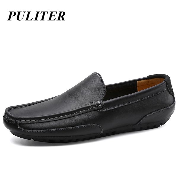 men casual shoes genuine leather men loafers dress formal shoes italian handmade mocassin, Black
men casual shoes genuine leather men loafers dress formal shoes italian handmade mocassin, Black