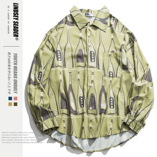 lindsey seader shirts men champagne green printed male shirts thin cotton full sleeve shirt fashion casual college streetwear, White;black
lindsey seader shirts men champagne green printed male shirts thin cotton full sleeve shirt fashion casual college streetwear, White;black