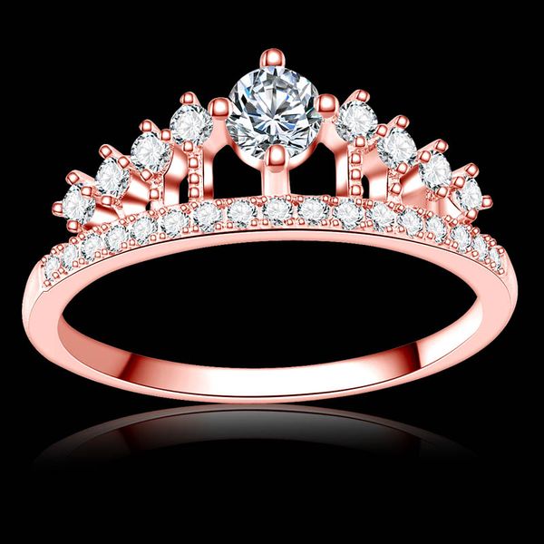 new rose gold color romentic handsome wedding rings for women crown cubic zircon engagement, Silver
new rose gold color romentic handsome wedding rings for women crown cubic zircon engagement, Silver