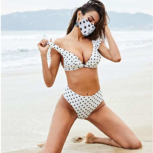 three-piece bikini set women's swimsuits dot print ruffles push up bikini set separate swimsuit swimwear women bather #38, White;black
three-piece bikini set women's swimsuits dot print ruffles push up bikini set separate swimsuit swimwear women bather #38, White;black