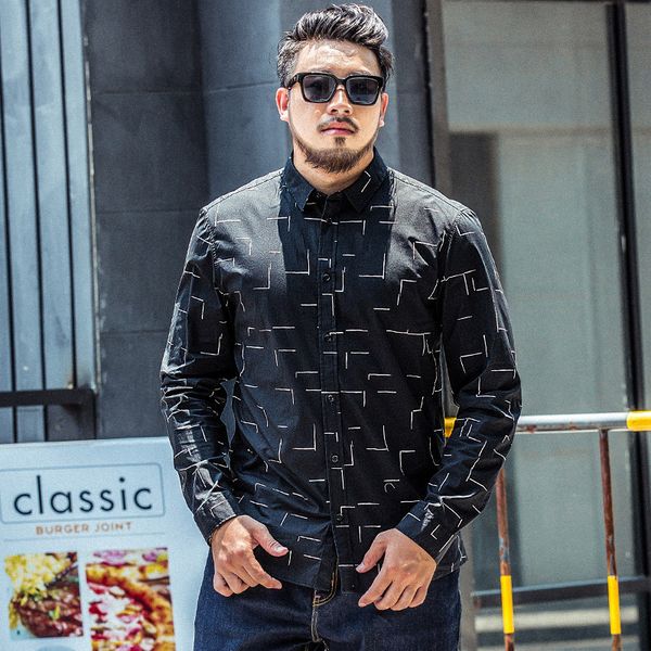 men shirt long sleeve spring and autumn shirt fashion casual large size comfortable plus size 2xl-7xl, White;black
men shirt long sleeve spring and autumn shirt fashion casual large size comfortable plus size 2xl-7xl, White;black