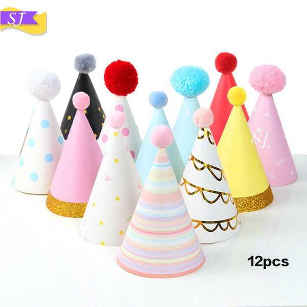 12pcs/set creative colorful bronzing gold hair ball birthday hat party party holiday children cartoon pointed hat
12pcs/set creative colorful bronzing gold hair ball birthday hat party party holiday children cartoon pointed hat