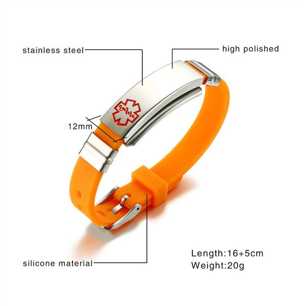 personalized medical alert id tag silicone bracelet adjustable wristbands and fits adults and kids jewelry engraving, Black
personalized medical alert id tag silicone bracelet adjustable wristbands and fits adults and kids jewelry engraving, Black