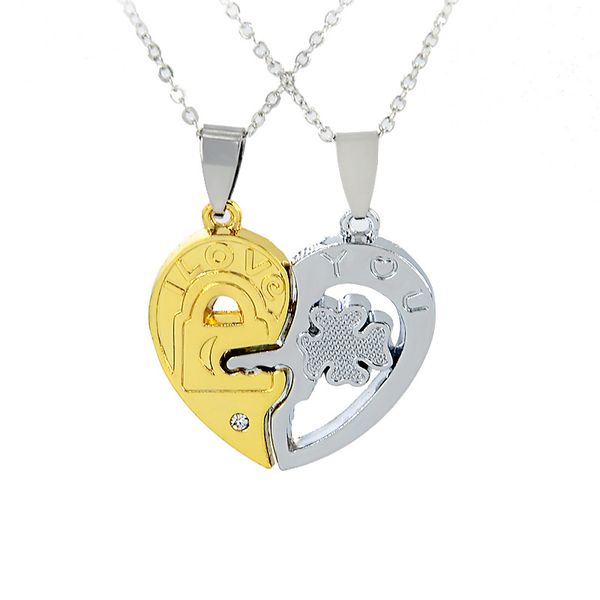 heart key lock couple pendant necklace gold silver charm clavicle chain choker fashion jewelry valentine lover's gift
heart key lock couple pendant necklace gold silver charm clavicle chain choker fashion jewelry valentine lover's gift