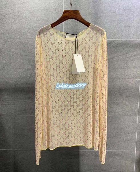 high end women's girls casual lace tulle shirt with letter pattern crystal female runway crew neck long sleeve blouse fashion t-shirt, White
high end women's girls casual lace tulle shirt with letter pattern crystal female runway crew neck long sleeve blouse fashion t-shirt, White