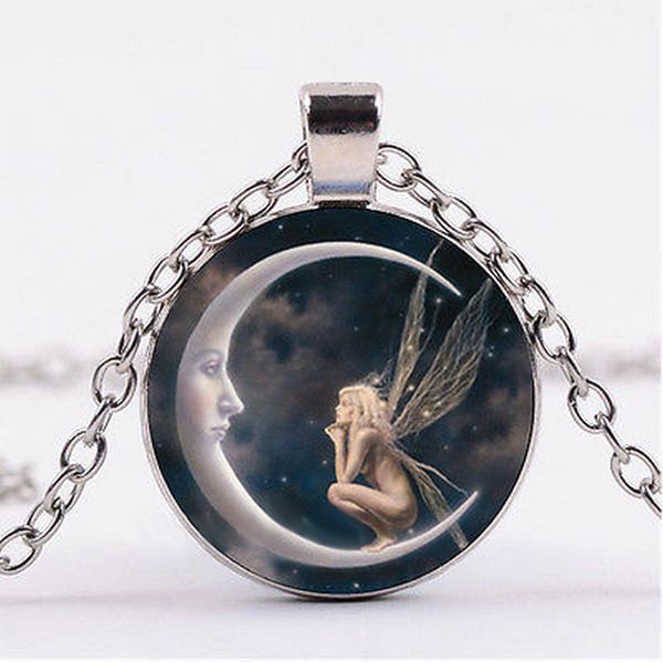 fashion women girl fairy fairy time glass moon pendant long chain necklace party sweater lucky necklaces jewelry, Silver
fashion women girl fairy fairy time glass moon pendant long chain necklace party sweater lucky necklaces jewelry, Silver