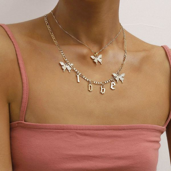 butterfly necklace jewelry link chain butterfly accessory all-match short love letter necklace female temperament multi-butterfly, Silver
butterfly necklace jewelry link chain butterfly accessory all-match short love letter necklace female temperament multi-butterfly, Silver