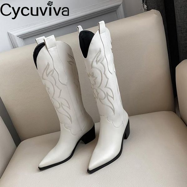 real leather long boots women pointed toe embroidery square heels motorcycle boots ladies fashion cowboy knight for women, Black
real leather long boots women pointed toe embroidery square heels motorcycle boots ladies fashion cowboy knight for women, Black