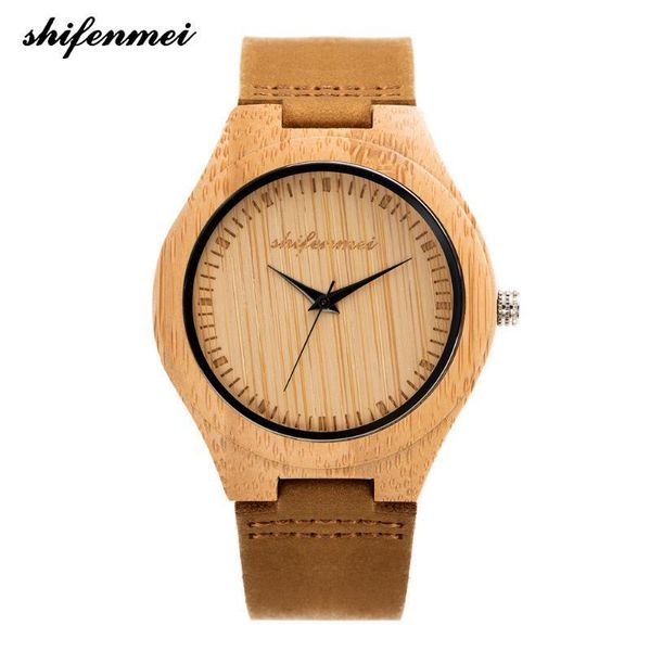 shifenmei watches women fashion watch 2019 bamboo wood clock men women sport quartz wristwatch analog genuine leather gifts 2140, Slivery;brown
shifenmei watches women fashion watch 2019 bamboo wood clock men women sport quartz wristwatch analog genuine leather gifts 2140, Slivery;brown