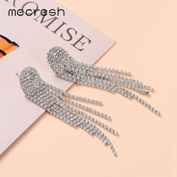 mecresh классические rhinestone свадебные падение серьги для невесты серебро цвет люкс длинные кисточкой висячие серьги ювелирных изделий me, Silver 
mecresh классические rhinestone свадебные падение серьги для невесты серебро цвет люкс длинные кисточкой висячие серьги ювелирных изделий me, Silver