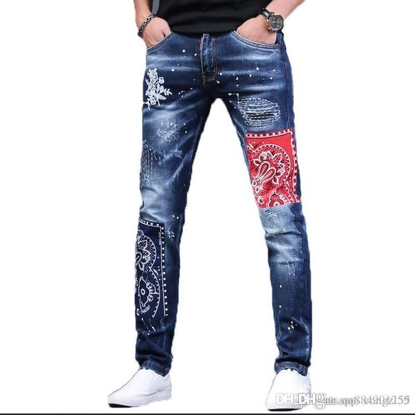 high-end 2019 autumn embroidery new jeans men's stretch jeans personality worn out clothes work clothes men men jeans pan ts szie 2838, Blue
high-end 2019 autumn embroidery new jeans men's stretch jeans personality worn out clothes work clothes men men jeans pan ts szie 2838, Blue