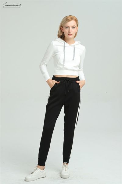 pants women side knee length striped sweatpants spring ankle length harem loose trousers black with white female casual wear p8095, Black;white
pants women side knee length striped sweatpants spring ankle length harem loose trousers black with white female casual wear p8095, Black;white