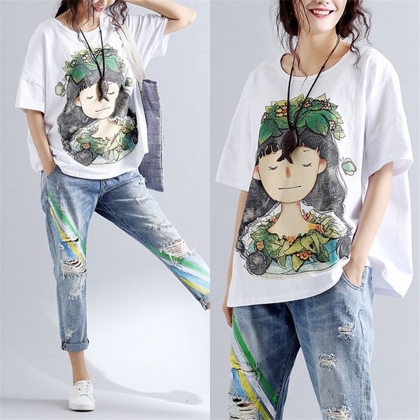 women 2019 summer fashion brand korea style cartoon wreath girl print short sleeve o-neck t-shirt female casual white tshirt tee y19072701
women 2019 summer fashion brand korea style cartoon wreath girl print short sleeve o-neck t-shirt female casual white tshirt tee y19072701