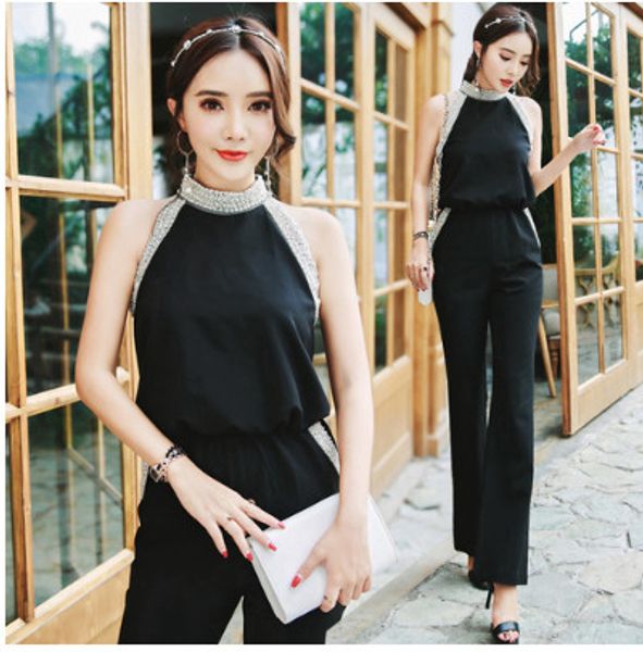 retro sleeveless halter summer jumpsuits 2018 style women elegant retro office workwear bodysuits black jumpsuits hj325, Black;white
retro sleeveless halter summer jumpsuits 2018 style women elegant retro office workwear bodysuits black jumpsuits hj325, Black;white