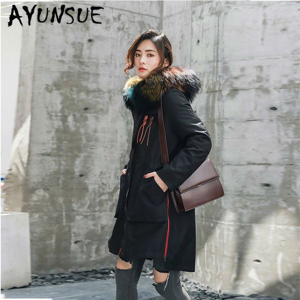 ayunsue 90% white duck down jacket women raccoon fur collar winter coat women down jacket korean puffer casaco 6802yy1316, Black
ayunsue 90% white duck down jacket women raccoon fur collar winter coat women down jacket korean puffer casaco 6802yy1316, Black