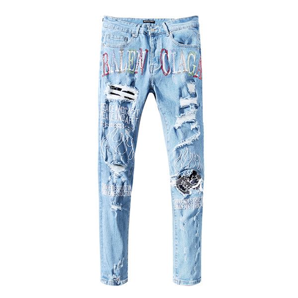 fashion mens straight slim fit biker jeans pants distressed skinny ripped destroyed denim jeans washed hiphop trousers black2, Gray
fashion mens straight slim fit biker jeans pants distressed skinny ripped destroyed denim jeans washed hiphop trousers black2, Gray