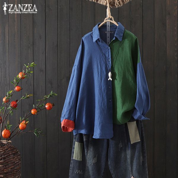 plus size tunic color patchwork vintage women's autumn blouse 2019 zanzea casual long sleeve shirts female button blusa 5xl, White
plus size tunic color patchwork vintage women's autumn blouse 2019 zanzea casual long sleeve shirts female button blusa 5xl, White