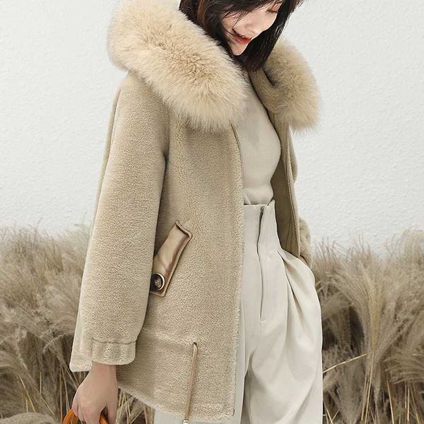 real fur coat fur collar wool jacket autumn winter coat women clothes 2020 sheep shearling korean vintage zt3662, Black
real fur coat fur collar wool jacket autumn winter coat women clothes 2020 sheep shearling korean vintage zt3662, Black