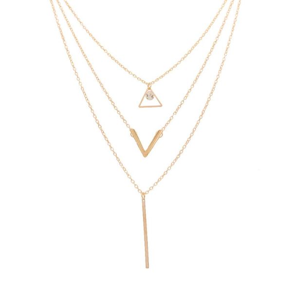 simple multi-layer women necklace triangle geometric crystal pendant korean fashion trendy charm anniversary jewelry, Golden;silver
simple multi-layer women necklace triangle geometric crystal pendant korean fashion trendy charm anniversary jewelry, Golden;silver