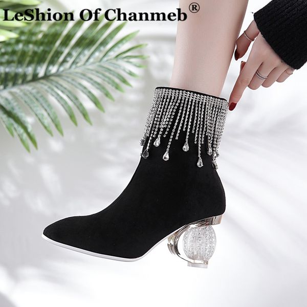 beautiful shiny crystal clear heels ankle boots for women big size 43 diamond party boots autumn winter shoes warm botas mujer, Black
beautiful shiny crystal clear heels ankle boots for women big size 43 diamond party boots autumn winter shoes warm botas mujer, Black