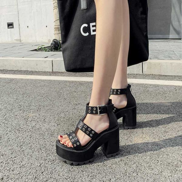 women shoes sandles block heel shoes chunky sandals casual high heels gladiators strappy sandals women punk ymb110-1, Black
women shoes sandles block heel shoes chunky sandals casual high heels gladiators strappy sandals women punk ymb110-1, Black