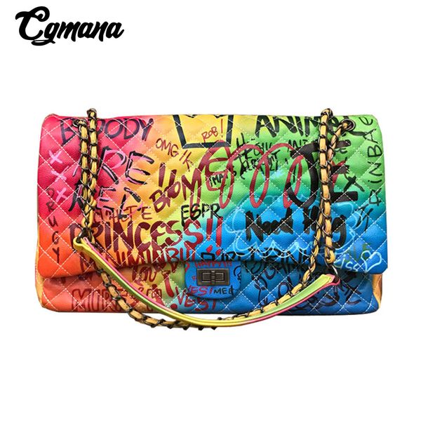cgmana women bag 2018 new color graffiti printed shoulder big bags fashion large travel bags women brand luxury chain handbags j190716, Black;red
cgmana women bag 2018 new color graffiti printed shoulder big bags fashion large travel bags women brand luxury chain handbags j190716, Black;red