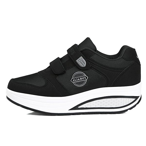 sport shoes woman 2019 fashion solid sneakers women running shoes breathable pu wedges lace-up women sneakers plus size, Black
sport shoes woman 2019 fashion solid sneakers women running shoes breathable pu wedges lace-up women sneakers plus size, Black
