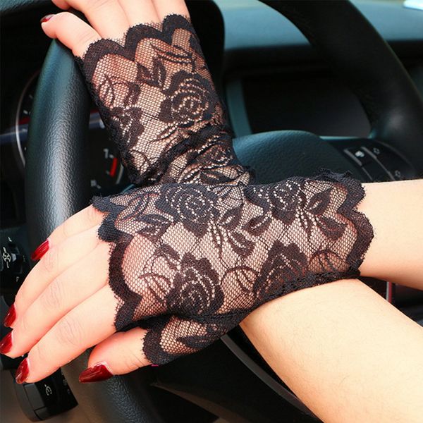 short uv-proof driving gloves white black fingerless lace gloves lace accessories for bride for women, Blue;gray
short uv-proof driving gloves white black fingerless lace gloves lace accessories for bride for women, Blue;gray