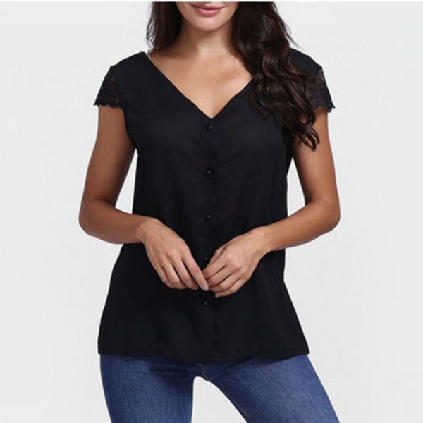 2019 plus size women hollow out blouses fashion lace short sleeve shirts summer v neck backless, White
2019 plus size women hollow out blouses fashion lace short sleeve shirts summer v neck backless, White