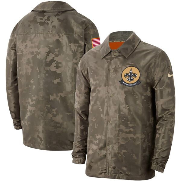 

men new orleans saints camo 2019 salute to service sideline full-zip lightweight nfl jacket, Blue;black