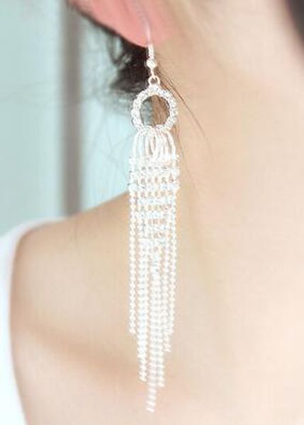 new hyperbole circle tassel earring earring pendant is ultra long paragraph water auger ear line vogue is classic and delicate and elega, Silver
new hyperbole circle tassel earring earring pendant is ultra long paragraph water auger ear line vogue is classic and delicate and elega, Silver