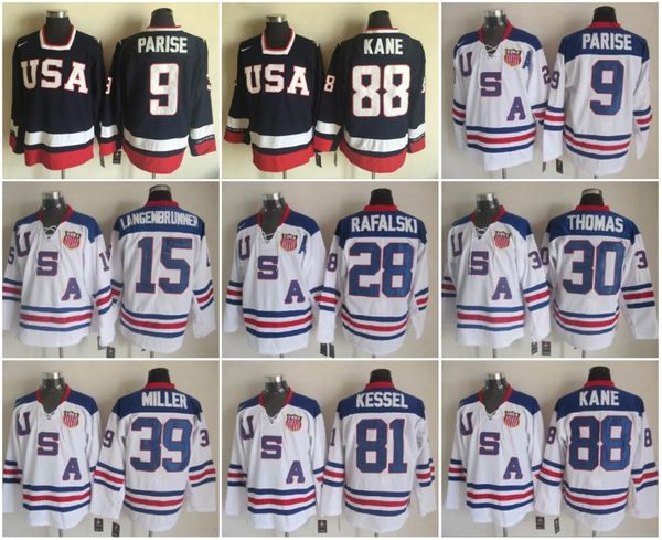 2010 Team USA Ice Hockey Jersey 9 Zach Parise 15 Jamie Langenbrunner 28 Brian Rafalski 30 Tim Thomas 39 Ryan Miller 81 Phil Kessel 88 Kane
2010 Team USA Ice Hockey Jersey 9 Zach Parise 15 Jamie Langenbrunner 28 Brian Rafalski 30 Tim Thomas 39 Ryan Miller 81 Phil Kessel 88 Kane