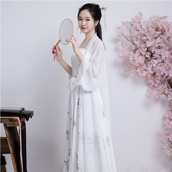 summer white hanfu fairy princess dress girls cosplay party dresses chinese folk dance costumes tang dynasty chinese ancient clothing, White;black
summer white hanfu fairy princess dress girls cosplay party dresses chinese folk dance costumes tang dynasty chinese ancient clothing, White;black