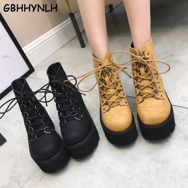 gbhhynlh ankle boots women platform high heels female lace up boots women shoes winter woman short boot botas feminino lja463, Black
gbhhynlh ankle boots women platform high heels female lace up boots women shoes winter woman short boot botas feminino lja463, Black