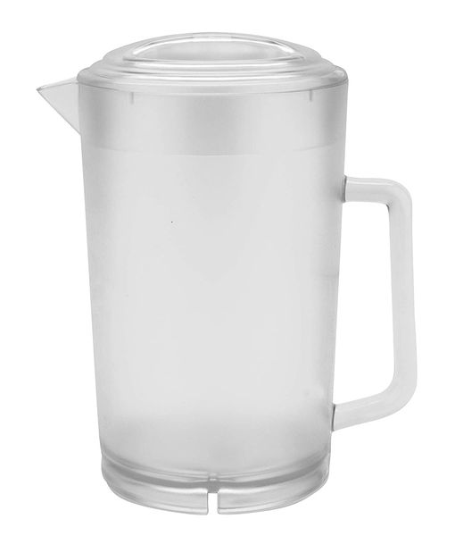 bpa-textured scratch-resistant plastic pitcher with lid, 64 ounce, clear