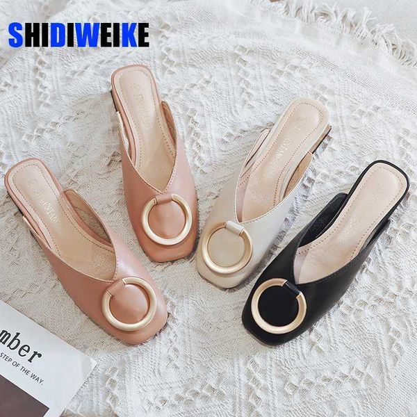 closed toe mules women soft leather low heels slippers casual metal buckle slip on slides shallow loafers big size shoes ab476, Black
closed toe mules women soft leather low heels slippers casual metal buckle slip on slides shallow loafers big size shoes ab476, Black
