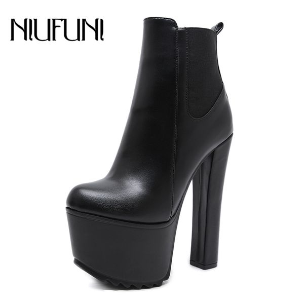 niufuni ankle women's boots 2020 new high heels black pu leather round toe zipper female boot platform slim woman shoes
niufuni ankle women's boots 2020 new high heels black pu leather round toe zipper female boot platform slim woman shoes