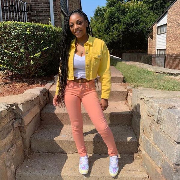 fqlwl streetwear yellow black denim jacket women outwear bodycon jeans jackets women coat casual ladies cropped jackets female, Black;brown
fqlwl streetwear yellow black denim jacket women outwear bodycon jeans jackets women coat casual ladies cropped jackets female, Black;brown