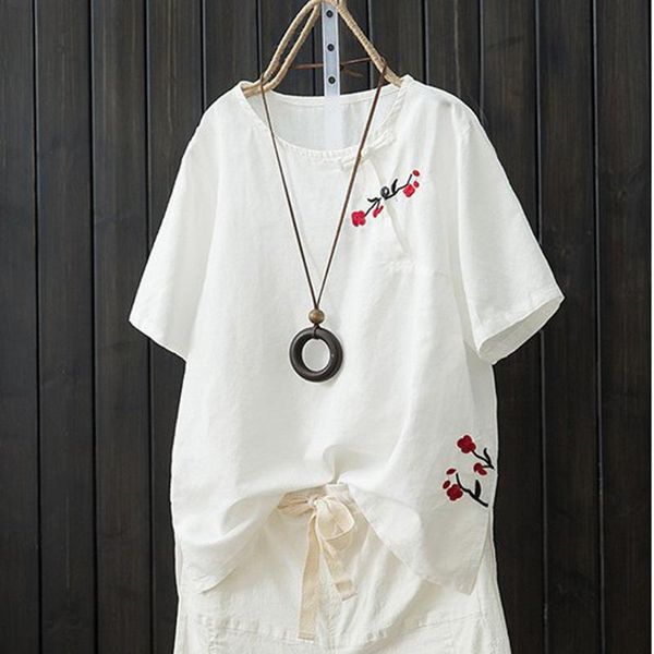 feitong 2020 summer blouse shirts women plus size cotton linen short sleeve embroidery print o-neck shirt women blouses, White
feitong 2020 summer blouse shirts women plus size cotton linen short sleeve embroidery print o-neck shirt women blouses, White