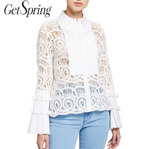getspring women blouse white lace blouse hollow out flare sleeve women shirt retro long sleeve with sling lace 2019
getspring women blouse white lace blouse hollow out flare sleeve women shirt retro long sleeve with sling lace 2019