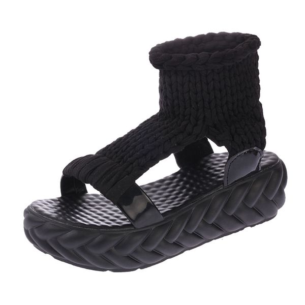 comfortable casual wool women's summer sandals 2018 new arrival knit platform shoes candy color wedge sandalias, Black
comfortable casual wool women's summer sandals 2018 new arrival knit platform shoes candy color wedge sandalias, Black
