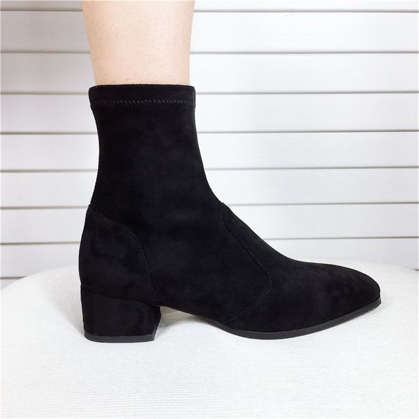 lapolaka 2020 square toe sock shoes women boots square heels slip on elegant lady ankle boots shoes woman, Black
lapolaka 2020 square toe sock shoes women boots square heels slip on elegant lady ankle boots shoes woman, Black