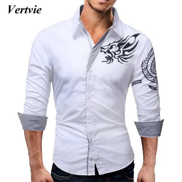 heflashor new men's long-sleeved dress shirt dragon print casual male slim long sleeve large size 4xl, White;black
heflashor new men's long-sleeved dress shirt dragon print casual male slim long sleeve large size 4xl, White;black