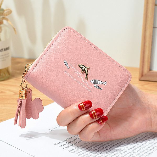 new dolphin women's purse women's fringe short cartoon cute printing wallet card bag zero wallet, Red;black
new dolphin women's purse women's fringe short cartoon cute printing wallet card bag zero wallet, Red;black