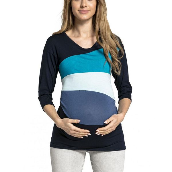 American Style Fashionable Pregnant Women Geometric Color Matching Invisible Breastfeeding Clothes Three-Quarter Sleeve T-Shirt
American Style Fashionable Pregnant Women Geometric Color Matching Invisible Breastfeeding Clothes Three-Quarter Sleeve T-Shirt