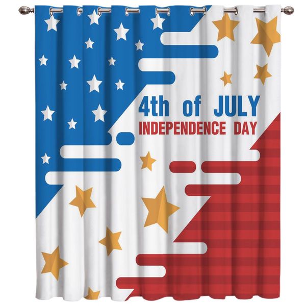 

american flag geometry and star stripes curtain lights blackout bathroom bedroom indoor fabric decor kids swag curtain