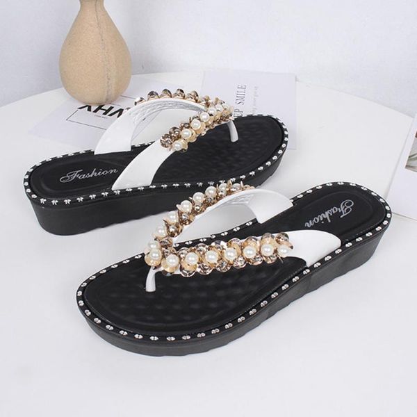 women's slippers fashion cool shiny low heel shoes woman platform flat bottom flip flops non-slip summer bohemia beach slippers, Black
women's slippers fashion cool shiny low heel shoes woman platform flat bottom flip flops non-slip summer bohemia beach slippers, Black