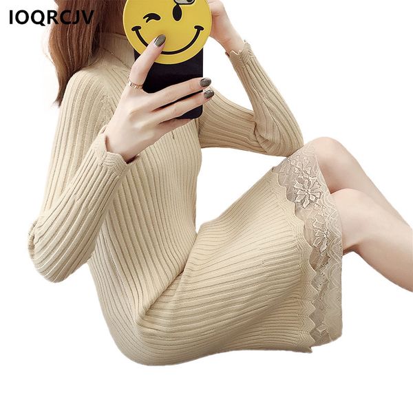 2018 spring autumn long knitted sweater dress women cotton slim bodycon lace turtleneck dress pullover female ioqrcjv f69, White;black
2018 spring autumn long knitted sweater dress women cotton slim bodycon lace turtleneck dress pullover female ioqrcjv f69, White;black